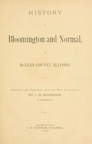 Front cover of History of Bloomington and Normal by John H. Burnham