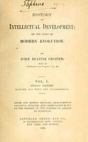 Cover of History of intellectual development by John Beattie Crozier