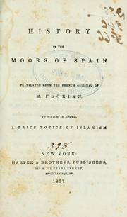 Front cover of History of the Moors of Spain by Florian