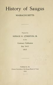 Front cover of History of Saugus, Massachusetts by Horace H. Atherton