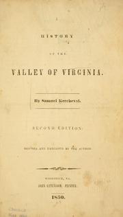 Front cover of A history of the valley of Virginia by Samuel Kercheval
