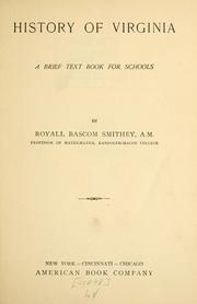 Front cover of History of Virginia by Royall Bascom Smithey