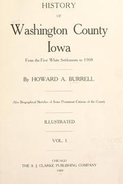 Front cover of History of Washington County, Iowa by Howard A. Burrell