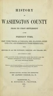 Front cover of History of Washington County by Alfred Creigh