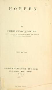 Cover of Hobbes by George Croom Robertson