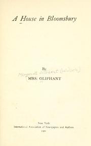Front cover of A house in Bloomsbury by Margaret Oliphant