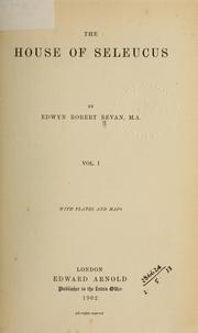 Front cover of The house of Seleucus by Edwyn Robert Bevan