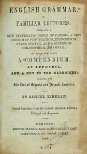 Front cover of English grammar in familiar lectures by Samuel Kirkham