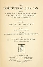Front cover of The institutes of Cape law by Andries Ferdinand Stockenström Maasdorp