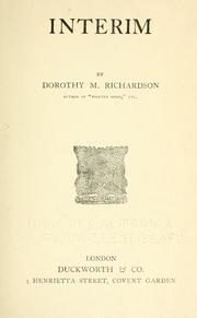 Cover of Interim by Dorothy Richardson