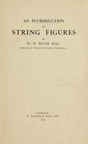 Cover of An introduction to string figures by W. W. Rouse Ball
