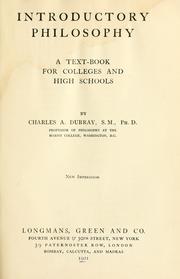 Cover of Introductory philosophy by Charles A. Dubray
