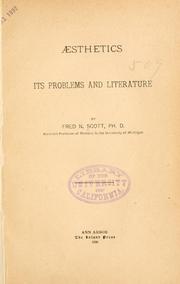 Front cover of Aesthetics, its problems and literature .. by Fred Newton Scott
