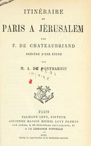 Cover of Itinéraire de Paris à Jérusalem by François-René de Chateaubriand
