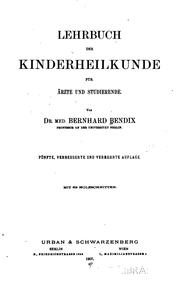 Cover of Lehrbuch der Kinderheilkunde, für Ärzte und Studierende by Bernhard Bendix