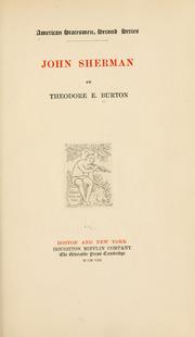 Cover of John Sherman by Theodore E. Burton