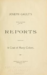 Front cover of Joseph Gault's fifth edition of his Reports by Joseph Gault