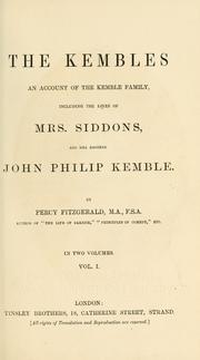 Cover of The Kembles by Percy Fitzgerald