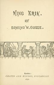 Cover of King Erik by Edmund Gosse