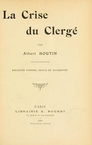 Front cover of La crise du clergé by Albert Houtin