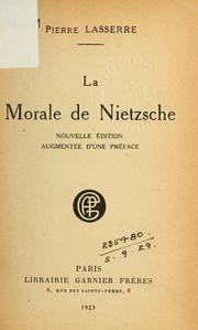 Cover of La morale de Nietzsche by Lasserre, Pierre