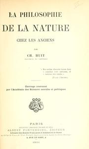 Front cover of La philosophie de la nature chez les anciens by Charles Huit