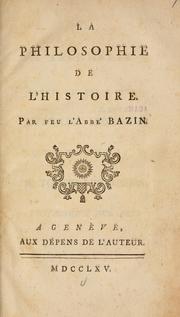 Front cover of La philosophie de l'histoire by Voltaire