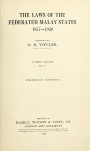 Cover of Laws, etc. by Federated Malay States.