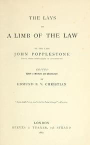Front cover of The lays of a limb of the law by John Popplestone