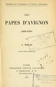 Front cover of Les papes d'Avignon (1305-1378) by G. Mollat