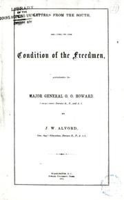 Front cover of Letters from the South, relating to the condition of freedmen by John Watson Alvord