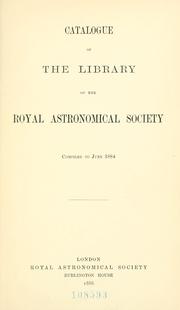 Cover of Catalogue of the library of the Royal Astronomical Society by Royal Astronomical Society.