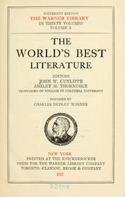 Front cover of A Library of the world's best literature, ancient and modern by Charles Dudley Warner