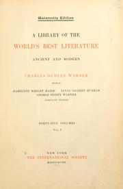 Front cover of Library of the world's best literature, ancient and modern by Charles Dudley Warner
