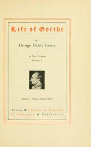 Front cover of Life and works of Goethe by George Henry Lewes