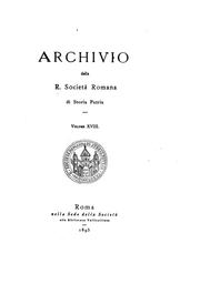 Front cover of Archivio by Società romana di storia patria
