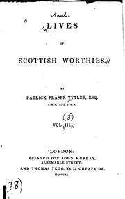 Front cover of Lives of Scottish worthies by Patrick Fraser Tytler