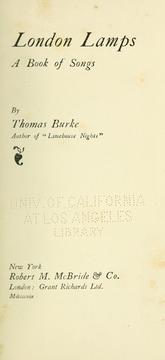 Front cover of London lamps by Thomas Burke