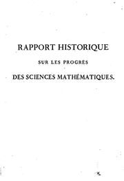 Cover of Rapport historique sur les progrès des sciences mathématiques depuis 1789, et sur leur état .. by Jean Baptiste Joseph Delambre