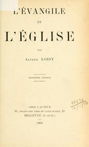 Cover of L' évangile et l'église by Alfred Firmin Loisy