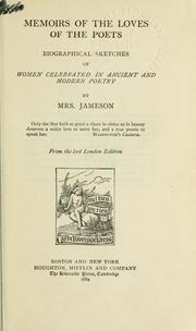 Cover of Memoirs of the loves of the poets by Mrs. Anna Jameson