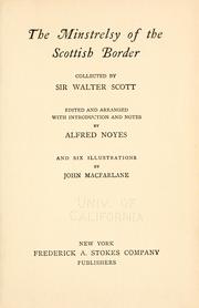 Front cover of Minstrelsy of the Scottish border by Sir Walter Scott