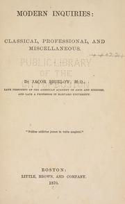 Cover of Modern inquiries by Jacob Bigelow