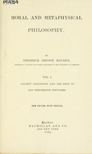 Front cover of Moral and metaphysical philosophy by Frederick Denison Maurice