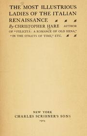 Front cover of The most illustrious ladies of the Italian renaissance by Christopher Hare