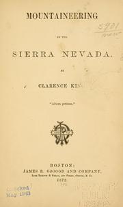 Front cover of Mountaineering in the Sierra Nevada by Clarence King