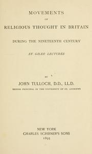 Cover of Movements of religious thought in Britain during the nineteenth century by Tulloch, John