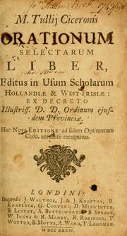Front cover of M. Tullii Ciceronis Orationum selectarum liber by Cicero