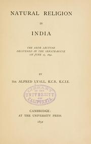 Front cover of Natural religion in India by Alfred Comyn Lyall