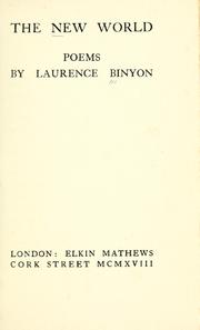 Cover of The new world by Laurence Binyon